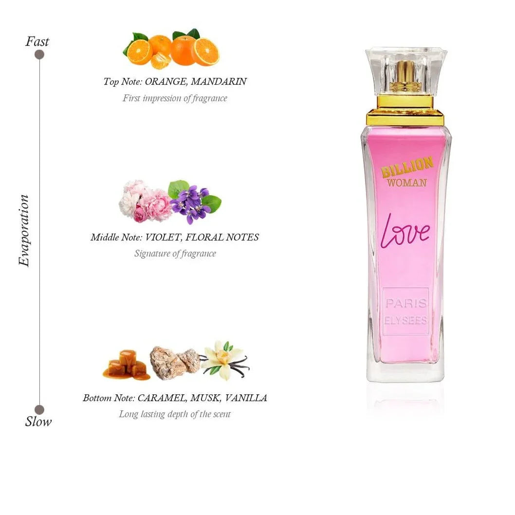 Billion Woman Love Perfume For Women - Paris Elysees